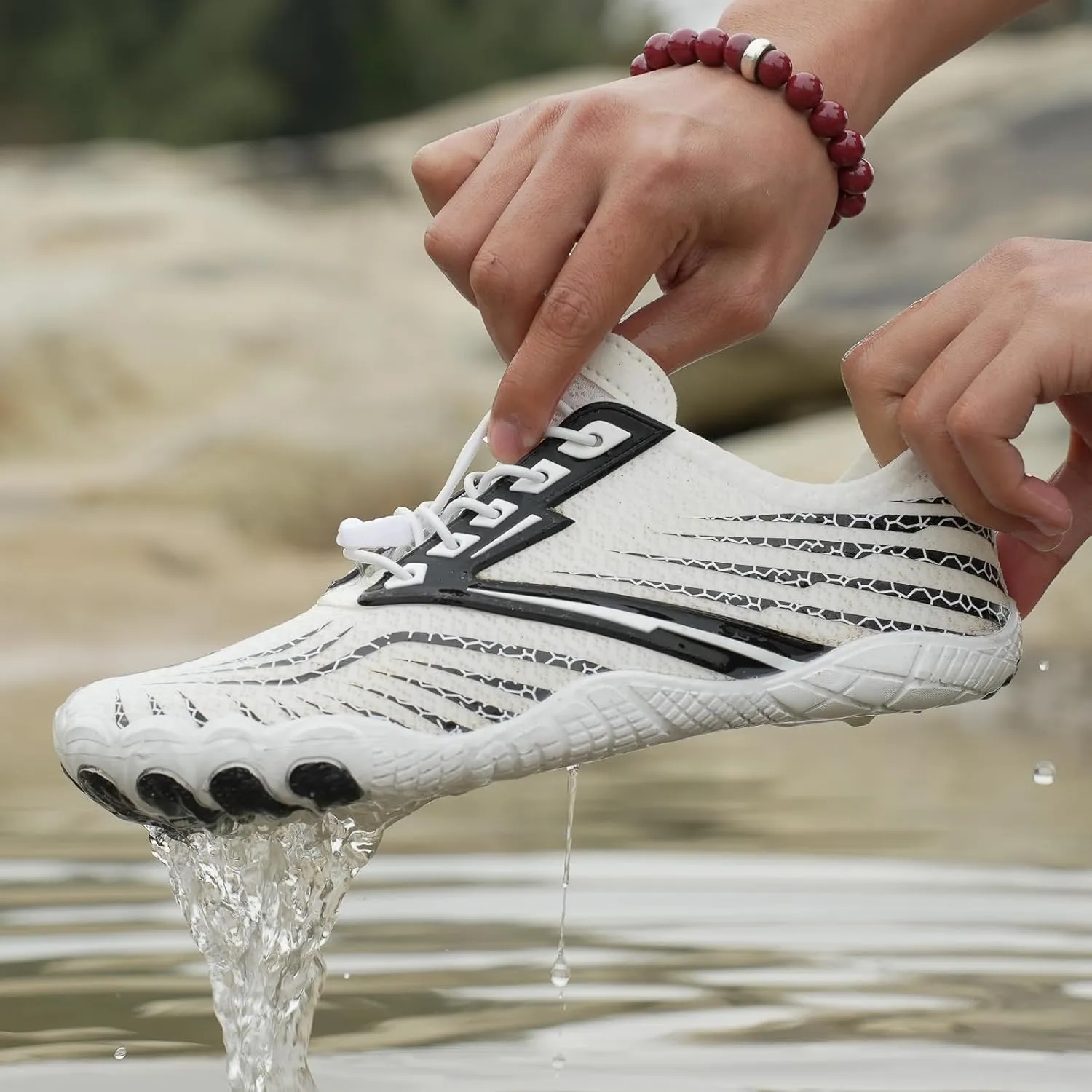 Smoneyful Hike Barefoot Shoes for Women and Men, Waterproof Trail Running Healthy and Non-Slip, Wide Toe Box, Unisex Outdoor Hiking Footwear