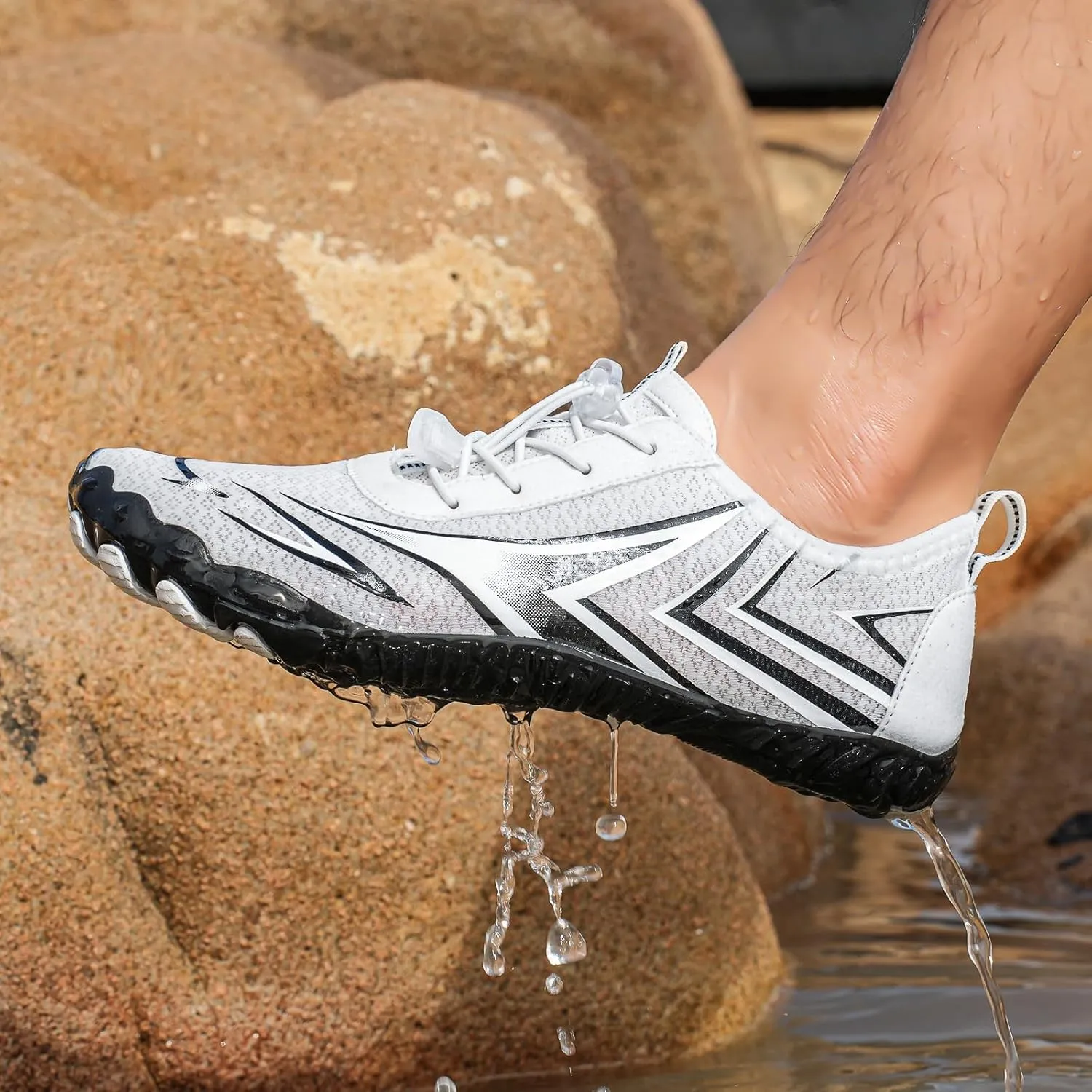 Smoneyful Hike Barefoot Shoes for Women and Men, Waterproof Trail Running Healthy and Non-Slip, Wide Toe Box, Unisex Outdoor Hiking Footwear