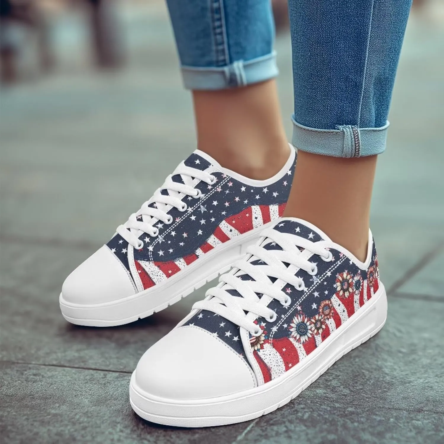 Sneakers for Women Shoes Footwear Memory Foam Insole Lightweight and Non-Slip Sole Lace Up Fashion Sneaker