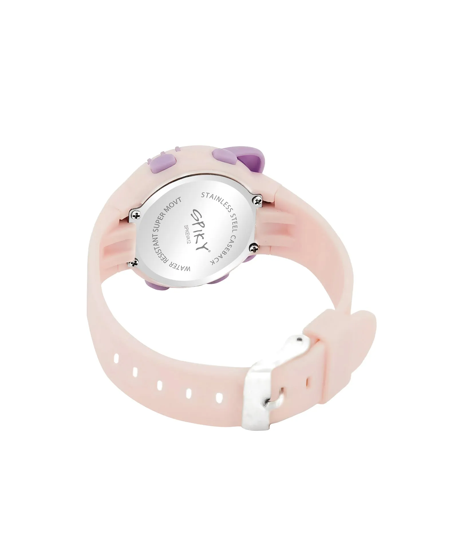 Spiky Round Cat Shaped Sports Digital Watch - Pink