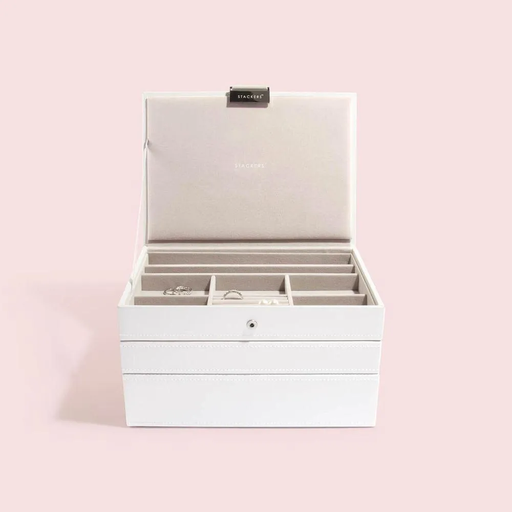 Stackers Classic Jewellery Tray Set White