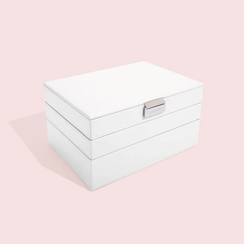 Stackers Classic Jewellery Tray Set White