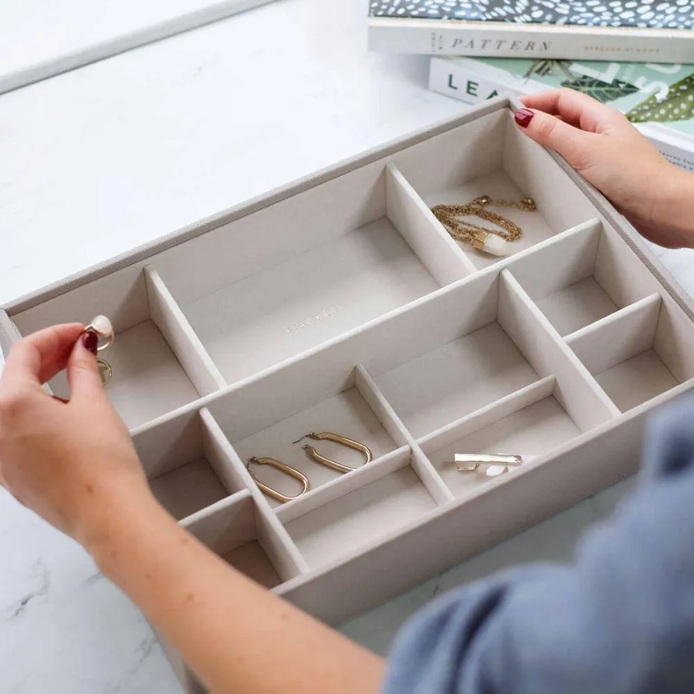 Stackers Supersize 11 Compartment Deep Jewellery Tray Taupe