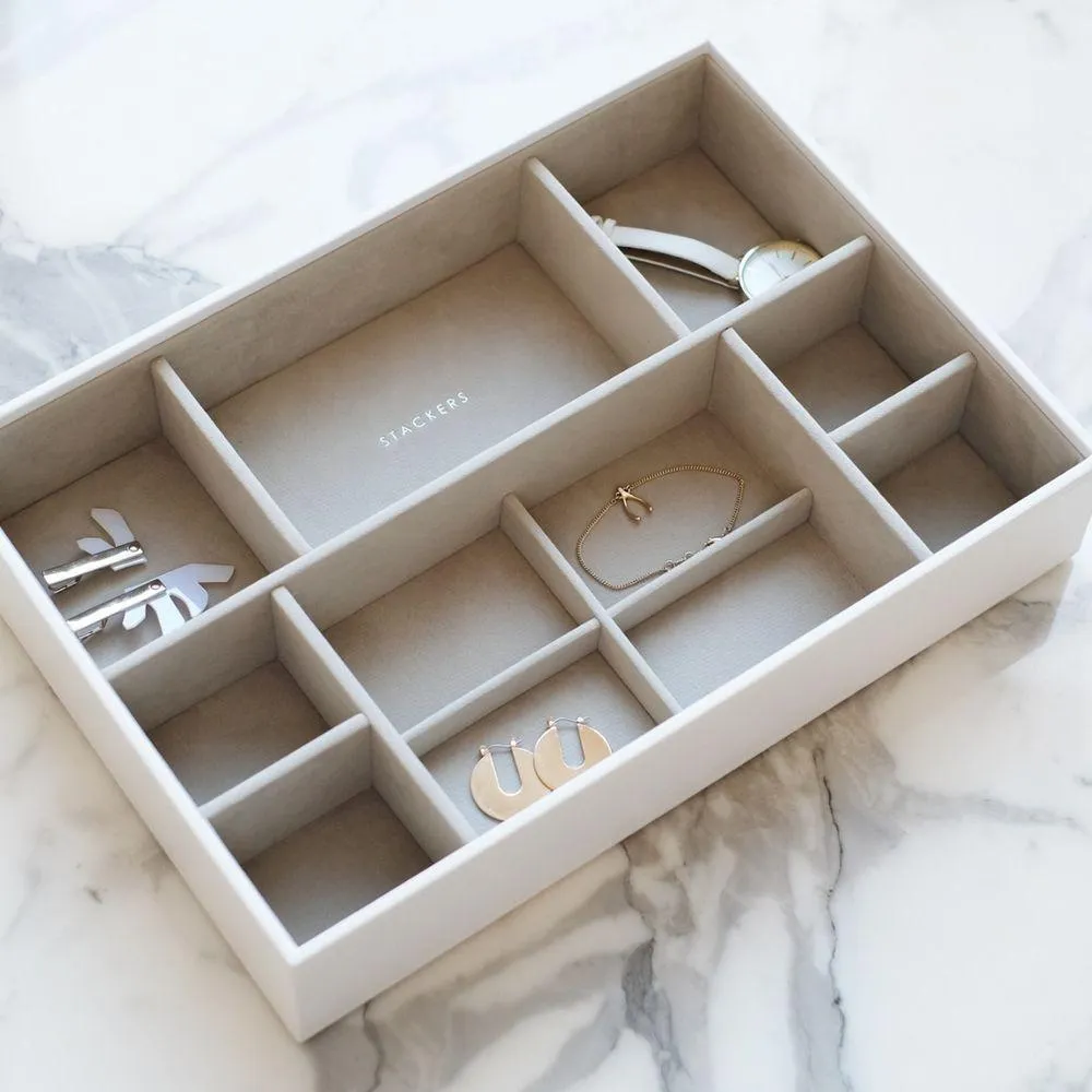 Stackers Supersize 11 Compartment Deep Jewellery Tray White