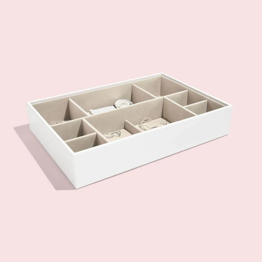 Stackers Supersize 11 Compartment Deep Jewellery Tray White