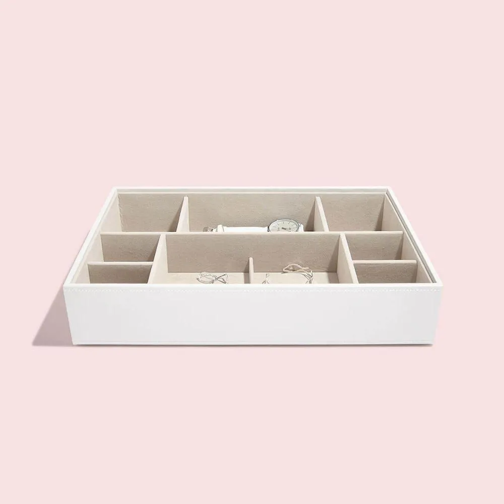 Stackers Supersize 11 Compartment Deep Jewellery Tray White