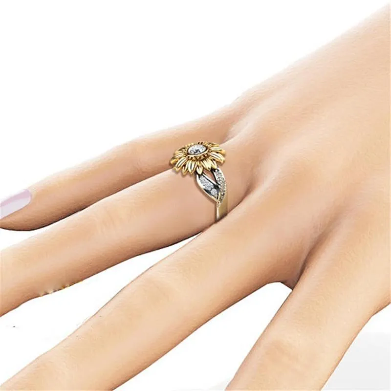 Sunflower Separation Zircon Ring