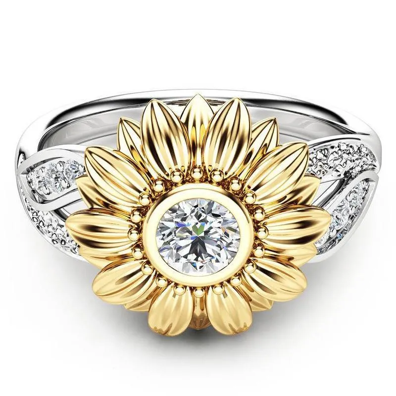 Sunflower Separation Zircon Ring