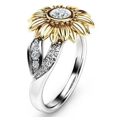 Sunflower Separation Zircon Ring