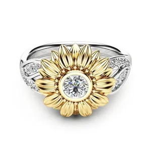 Sunflower Separation Zircon Ring