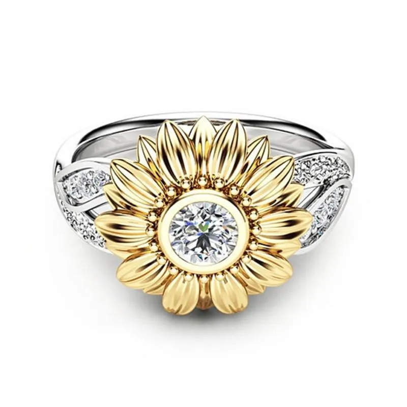 Sunflower Separation Zircon Ring