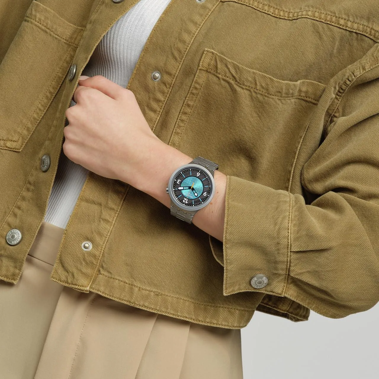 Swatch Frostbloom Stainless Steel Quartz Watch