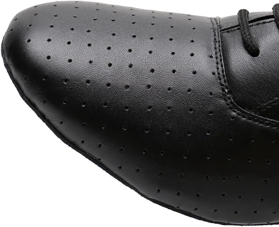 SWDZM Mens Leather Ballroom Latin Dance Shoes Modern Salsa Tango Dancing Shoes Suede Sole