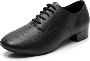 SWDZM Mens Leather Ballroom Latin Dance Shoes Modern Salsa Tango Dancing Shoes Suede Sole