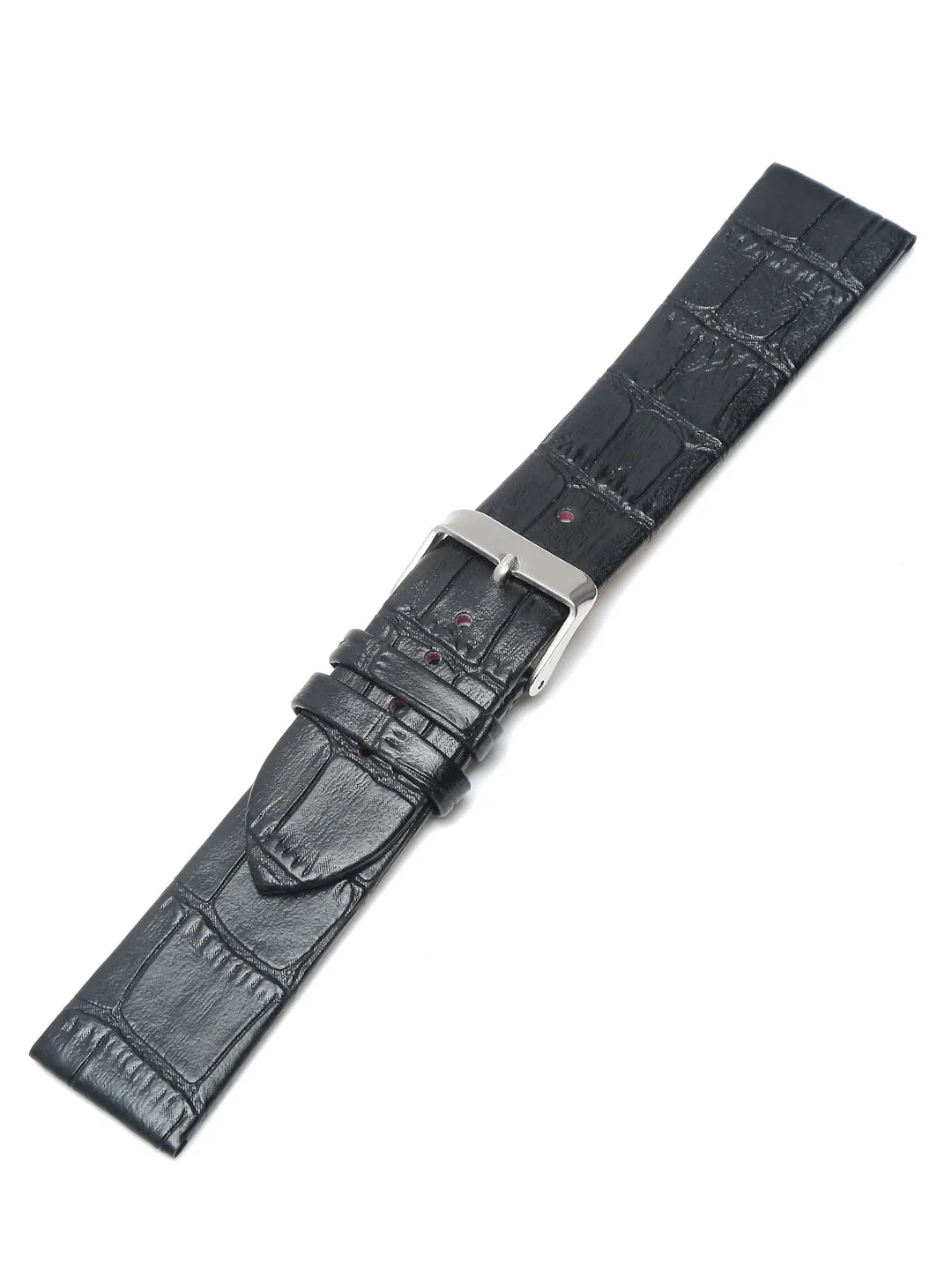 Teakwood black croco texture leather 22 MM watch strap