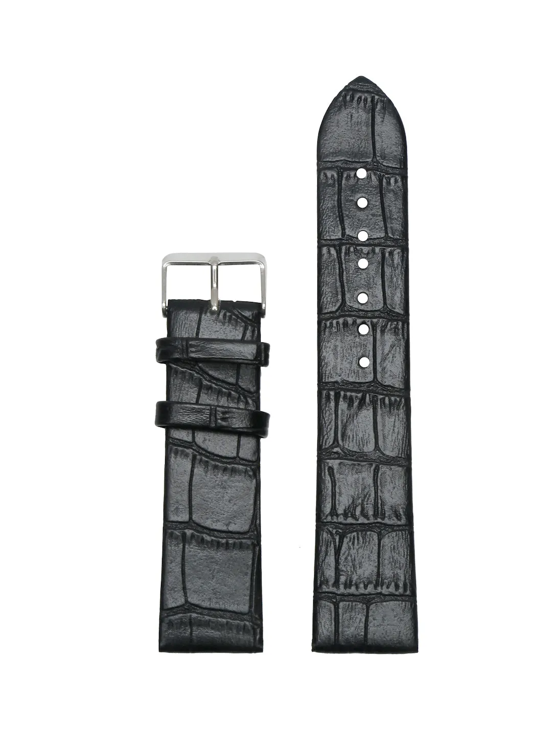 Teakwood black croco texture leather 22 MM watch strap