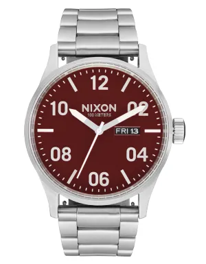 The Sentry SS Silver/Cranberry Watch