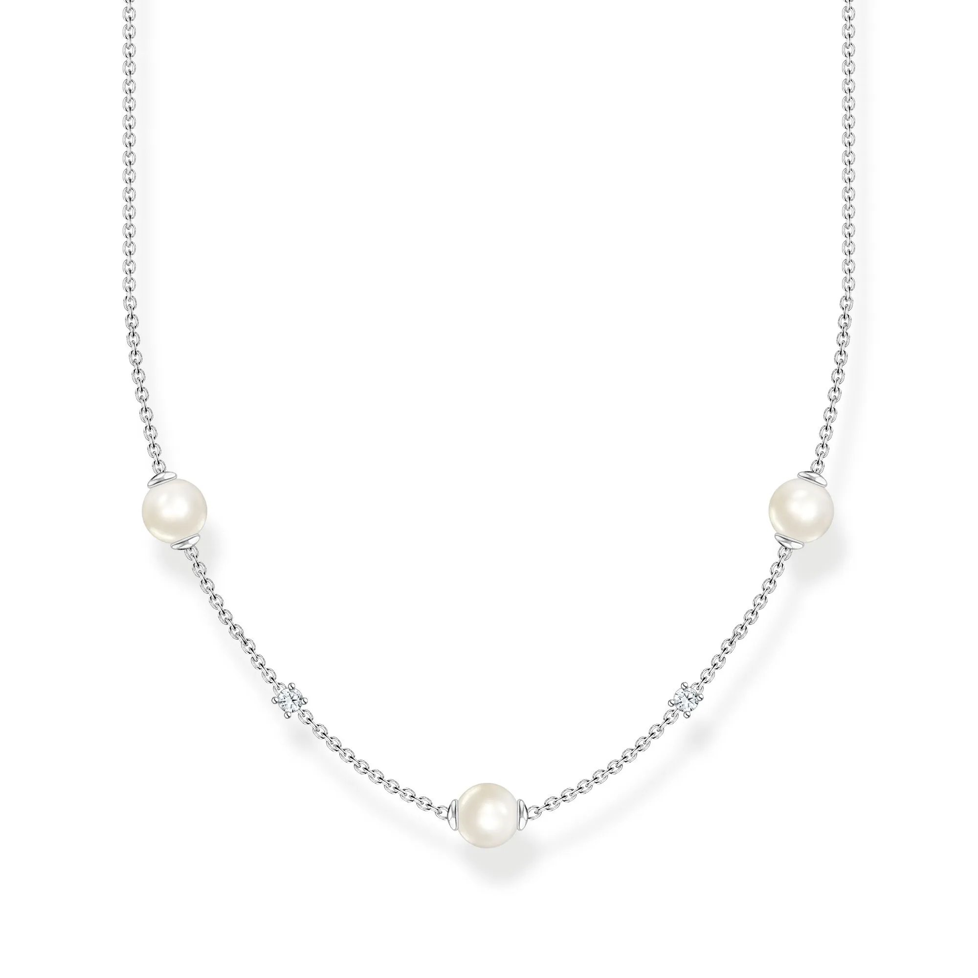 Thomas Sabo Necklace pearls and white stones silver