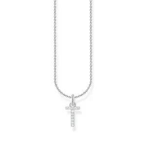 THOMAS SABO Necklace with letter pendant T and white zirconia - silver