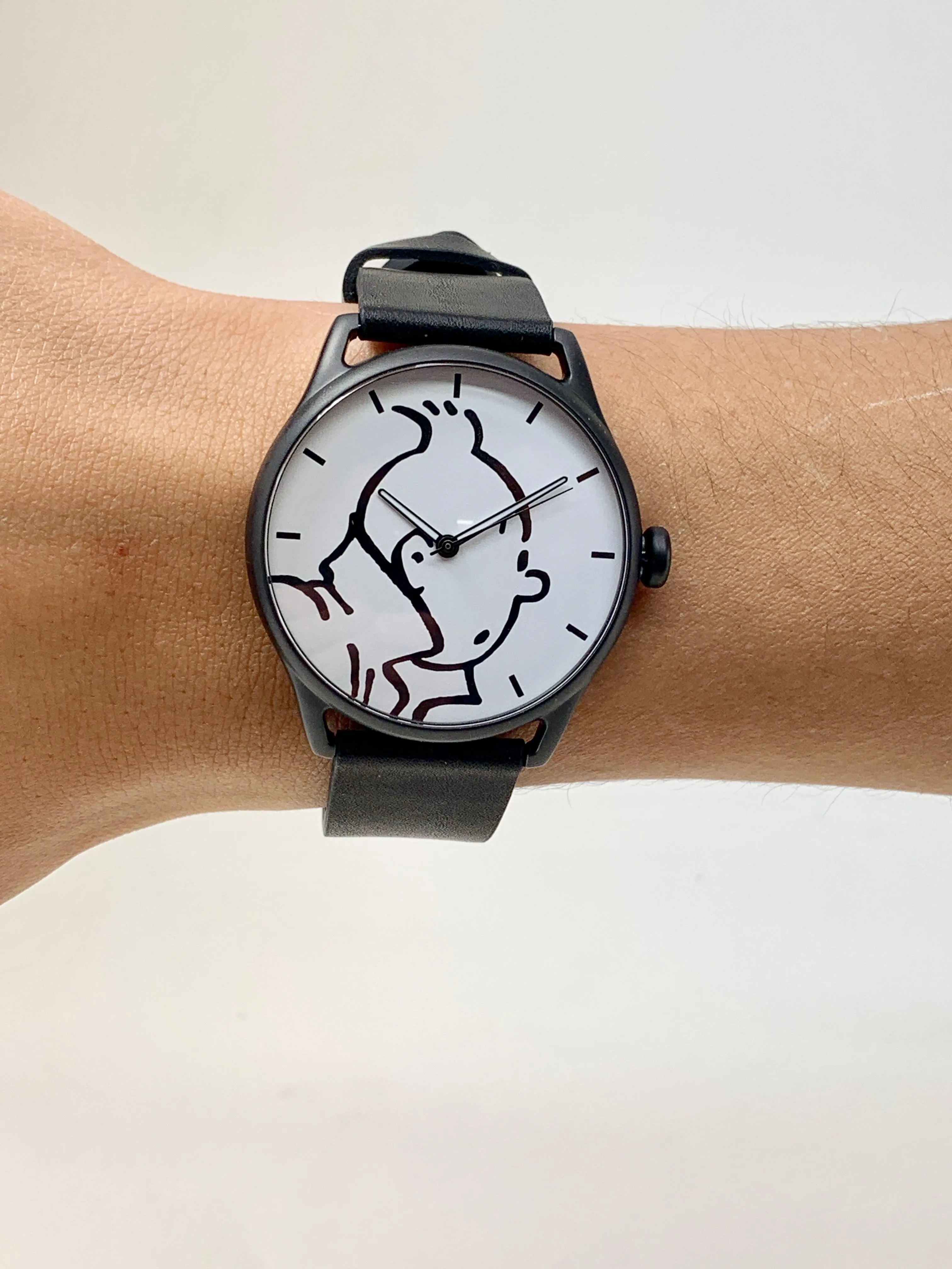 Tintin Watch, Characters Classic, Black and White, Large. Ref: 015327