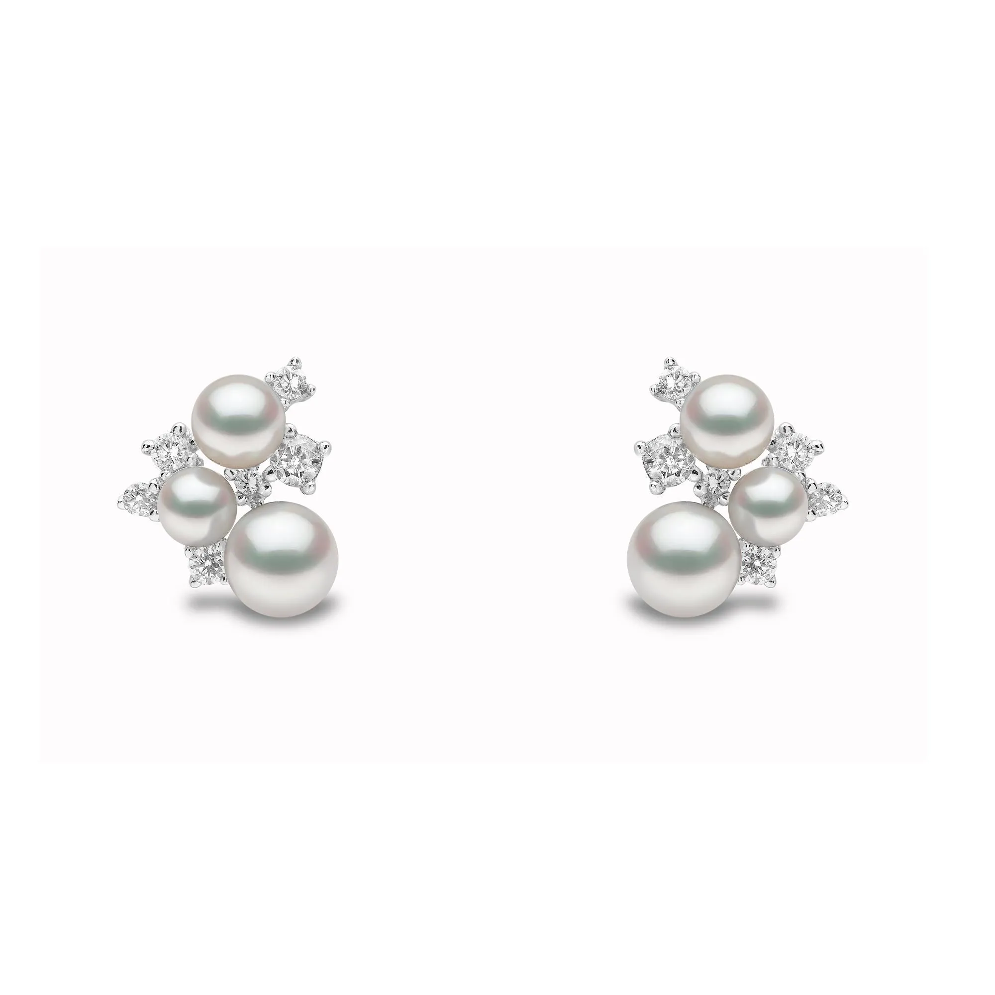 Trend 18ct Gold Freshwater Pearl and Diamond Stud Earrings