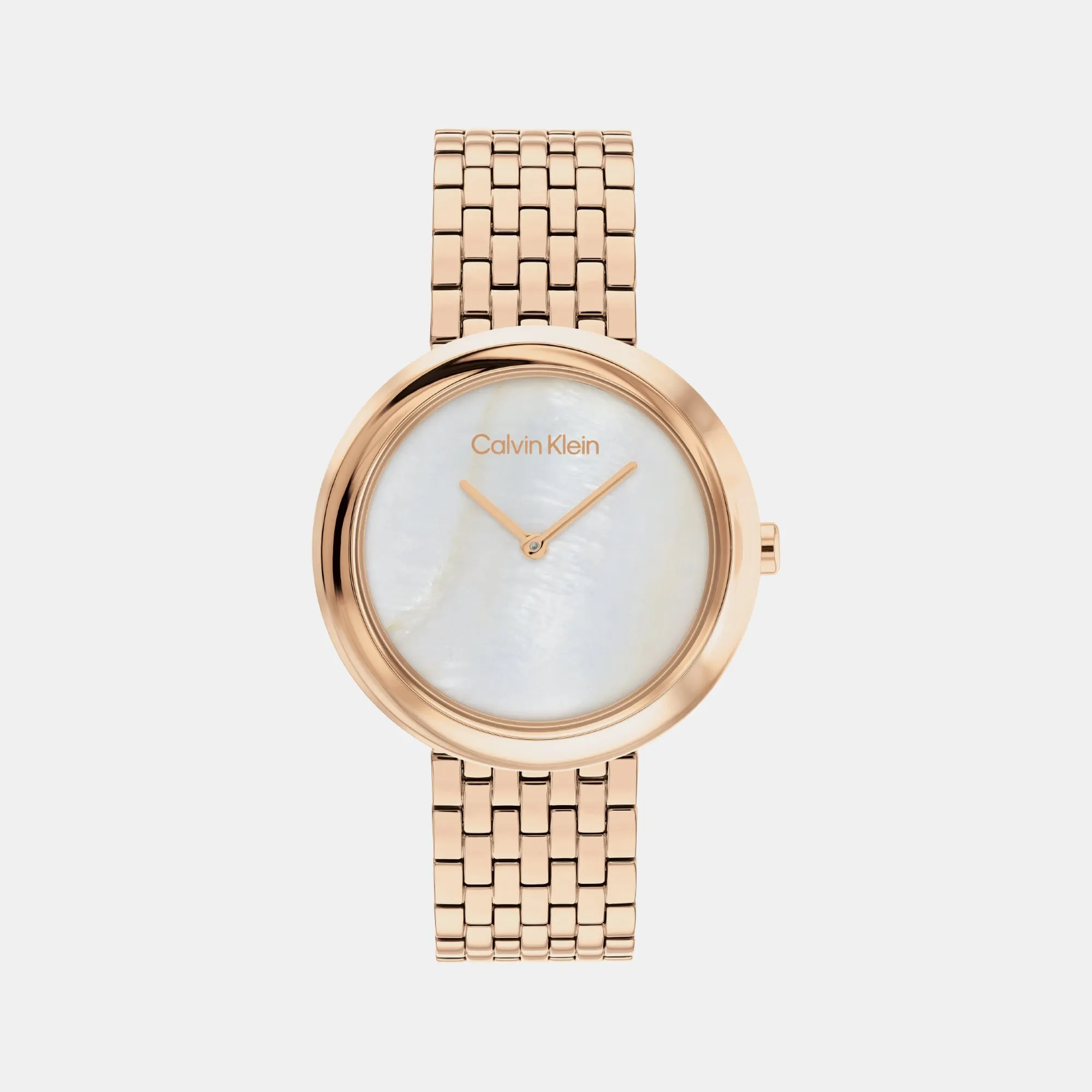Twisted Bezel Women's Mother Of Pearl Analog Stainless Steel Watch 25200322