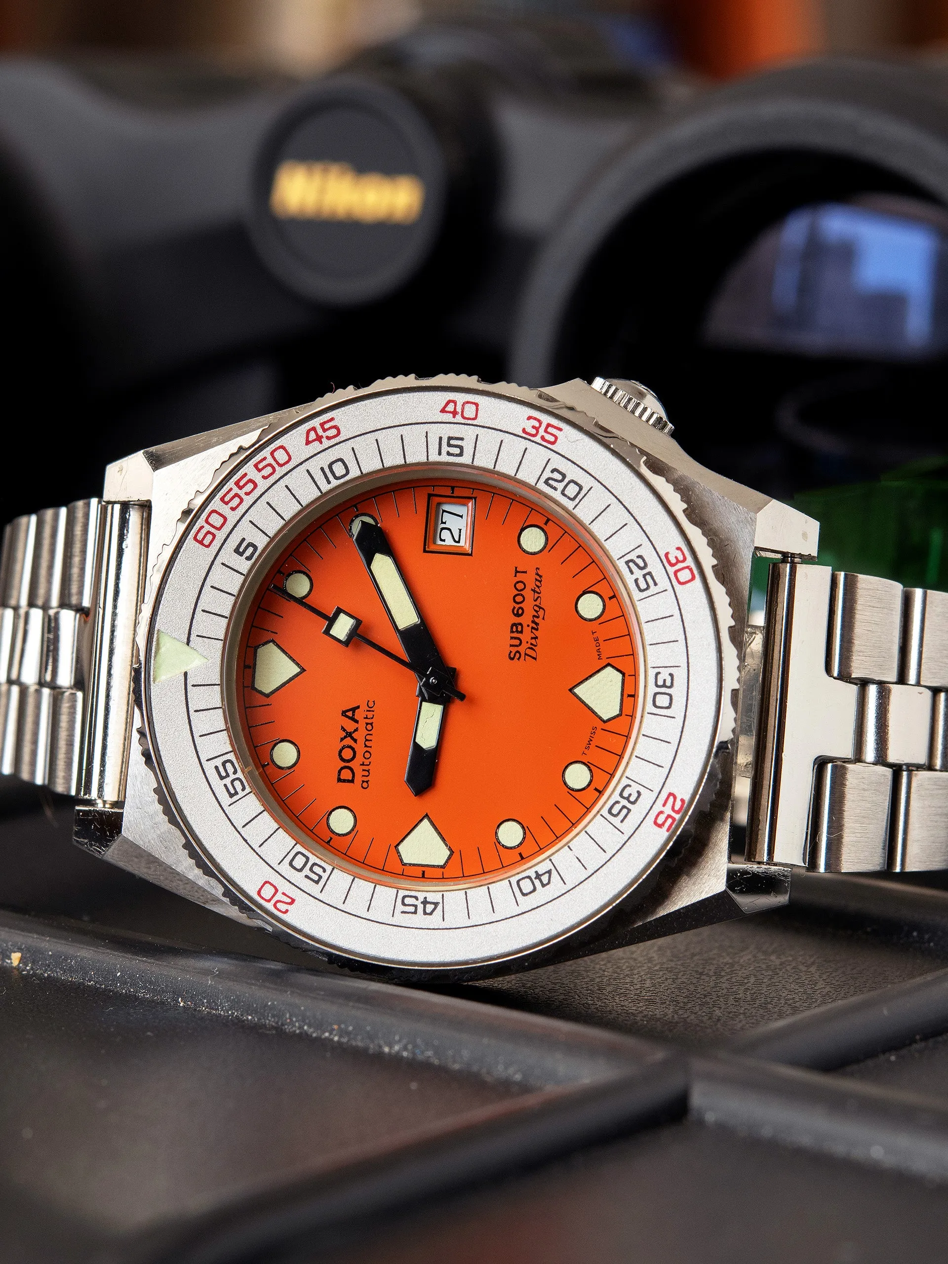 *Unpolished* 1980s DOXA Sub 600T Divingstar (Ref. 4653) Orange Dial "Aubrey Era"