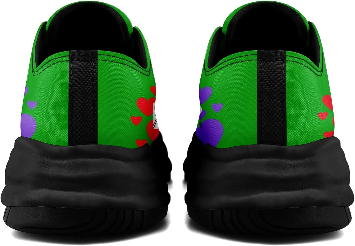 Vibrant Rainbow LGBTQ  Pride Platform Sneakers for Women, Mens Colorful Chunky Canvas Shoes Trainers Casual Footwear