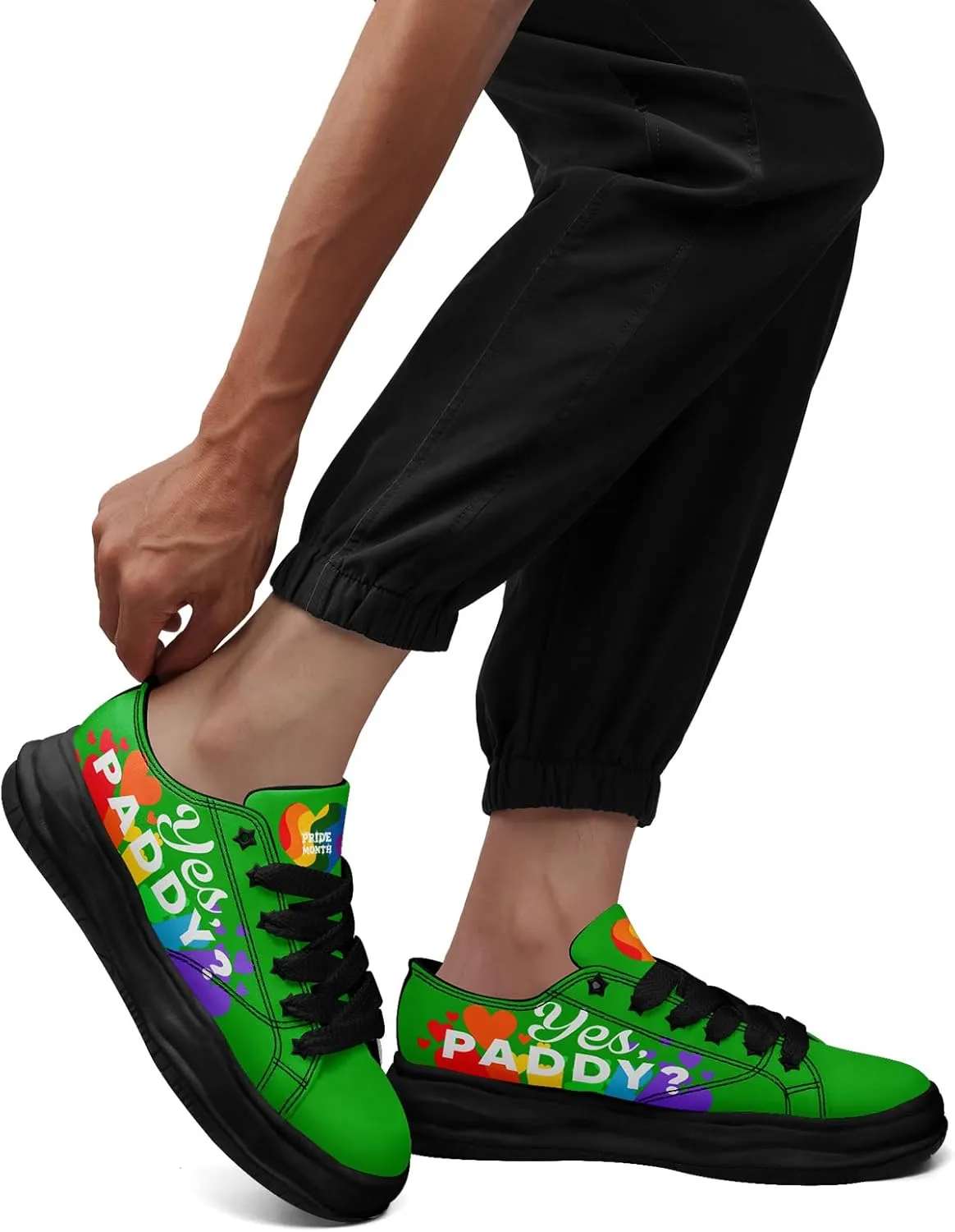 Vibrant Rainbow LGBTQ  Pride Platform Sneakers for Women, Mens Colorful Chunky Canvas Shoes Trainers Casual Footwear