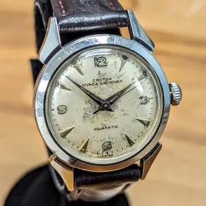 Vintage CROTON Nivada Grenchen Aquamatic Watch Cal. ETA 1256 Selfwinding Wristwatch