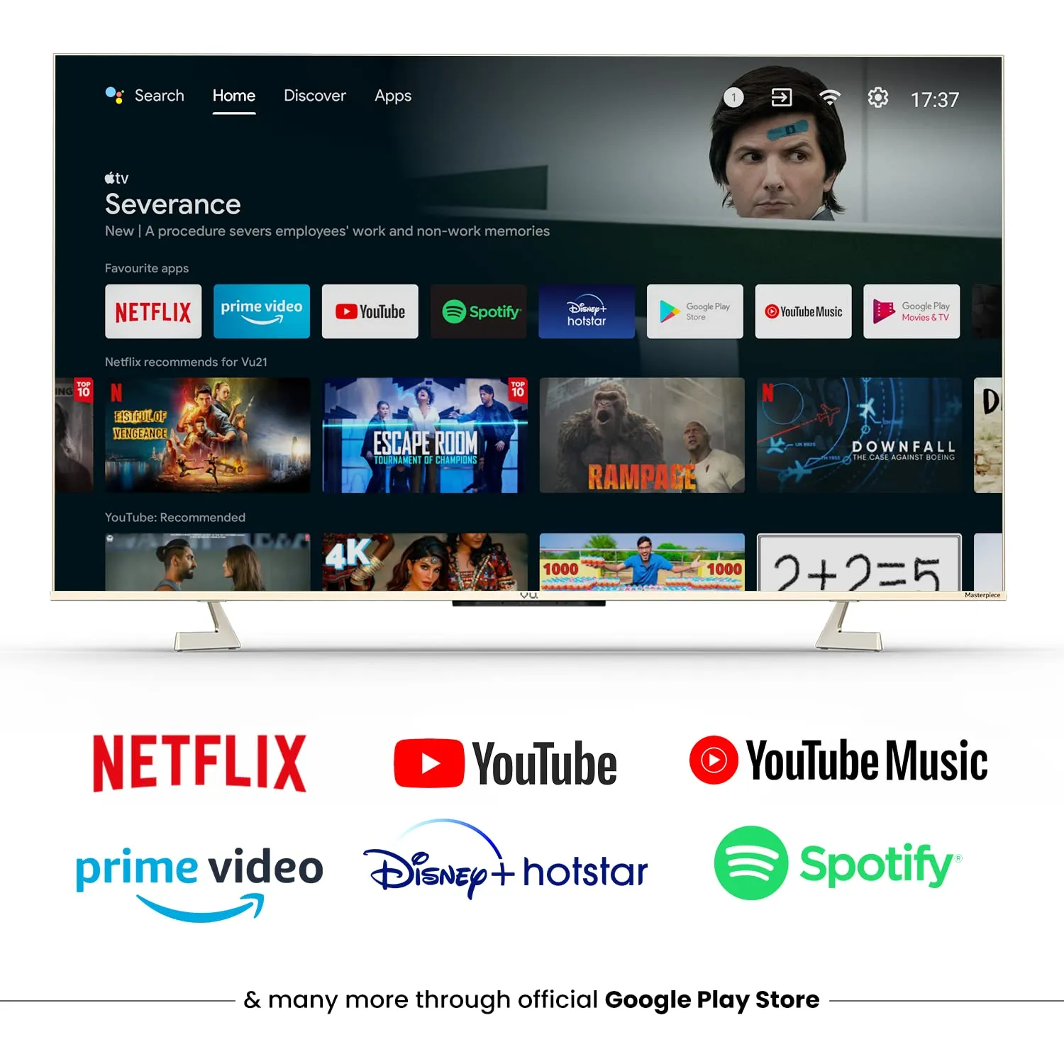 Vu 75 inches Masterpiece Glo QLED TV 75QMP With 3 Yrs Warranty 189 cm  4K Ultra HD Smart Android  (Armani Gold) | Built in 4.1 Speaker