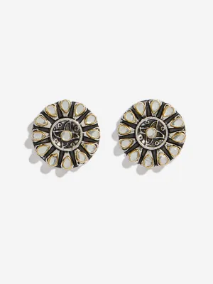 Westside Accessories Silver Dual Tone Stud Earrings