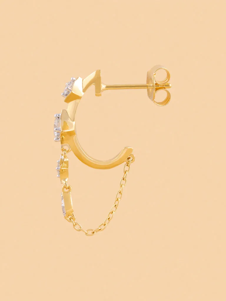 Westside X Pome Chain Hoop Earrings with Lab Diamond Accents
