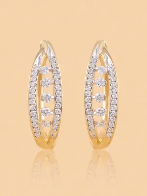 Westside X Pome Marquise Hoop Earrings with Lab Diamond Accents