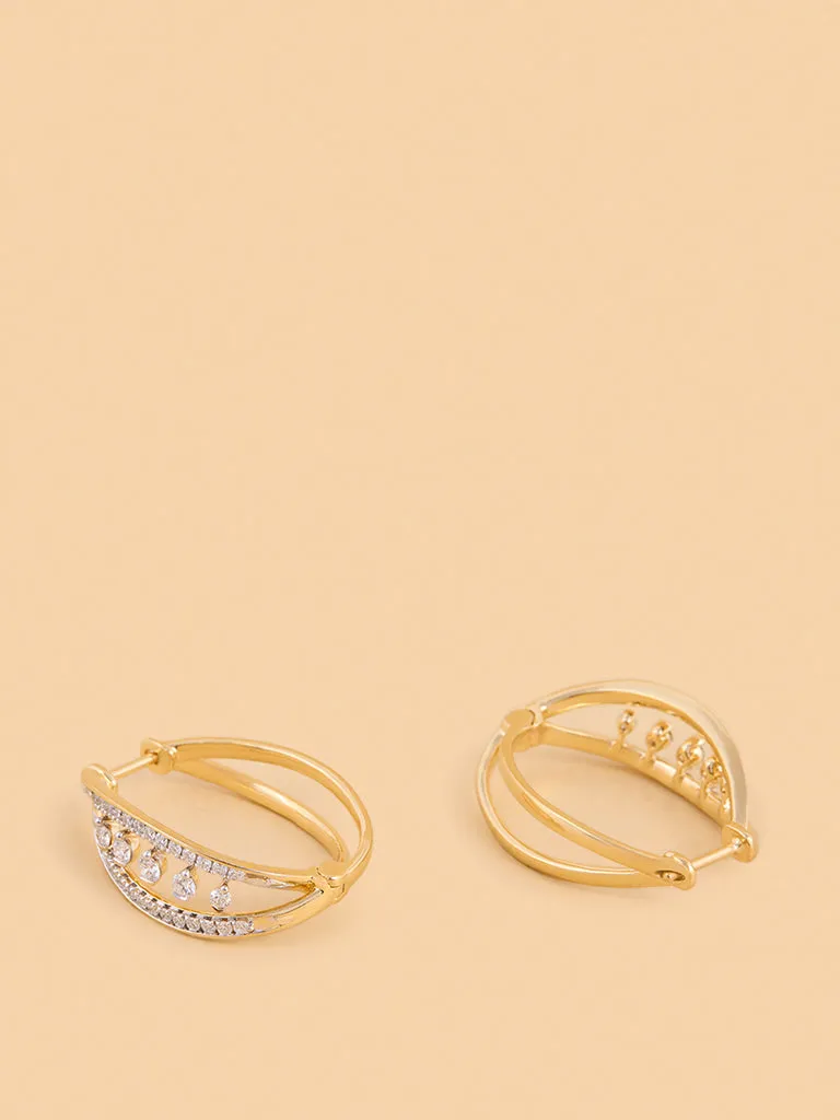 Westside X Pome Marquise Hoop Earrings with Lab Diamond Accents