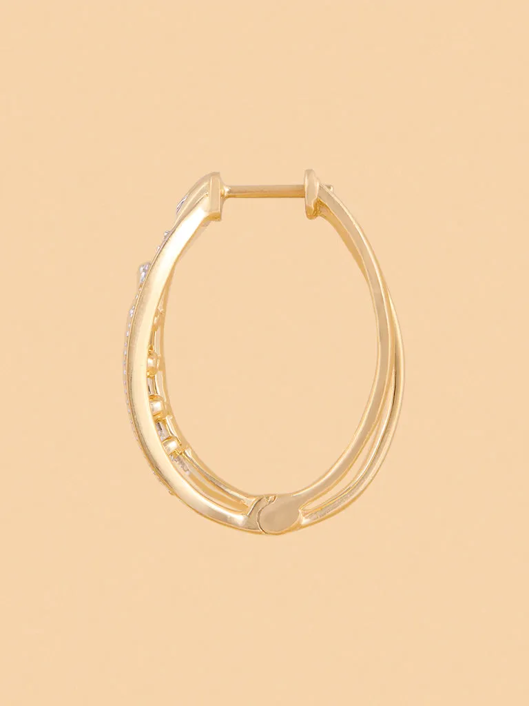 Westside X Pome Marquise Hoop Earrings with Lab Diamond Accents