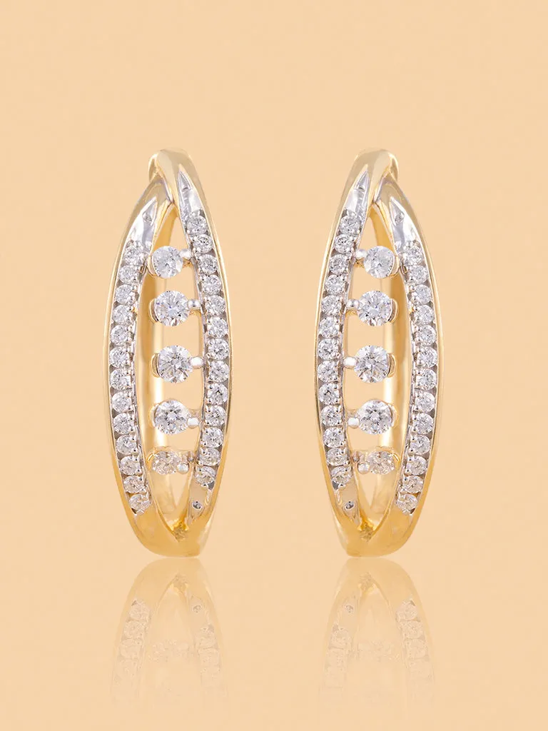 Westside X Pome Marquise Hoop Earrings with Lab Diamond Accents