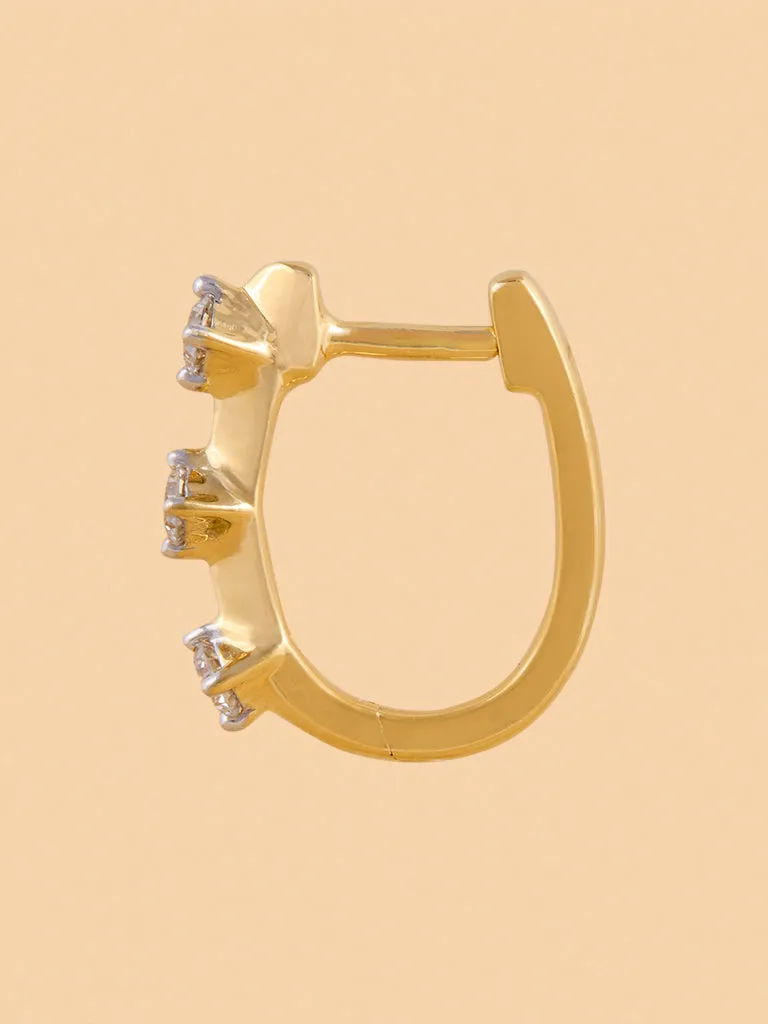 Westside X Pome Triad Huggie Earrings with Lab Diamond Accents