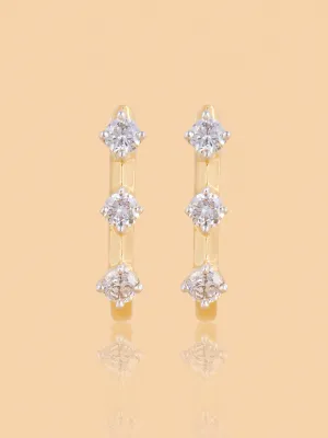 Westside X Pome Triad Huggie Earrings with Lab Diamond Accents