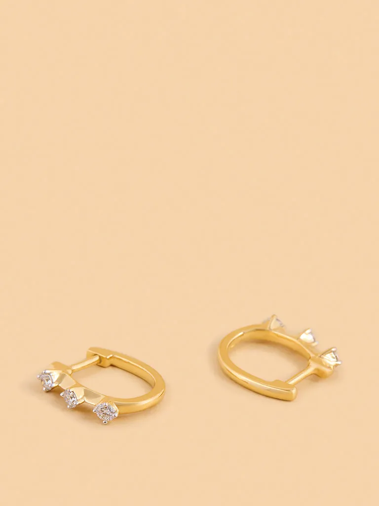 Westside X Pome Triad Huggie Earrings with Lab Diamond Accents