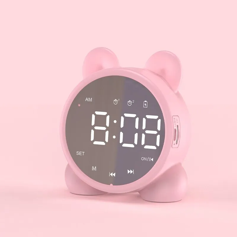 Wireless Bluetooth Speaker FM Radio Sound Box Desktop Alarm Clock Subwoofer Music Player TF Card Mini Speaker Box For All Phone