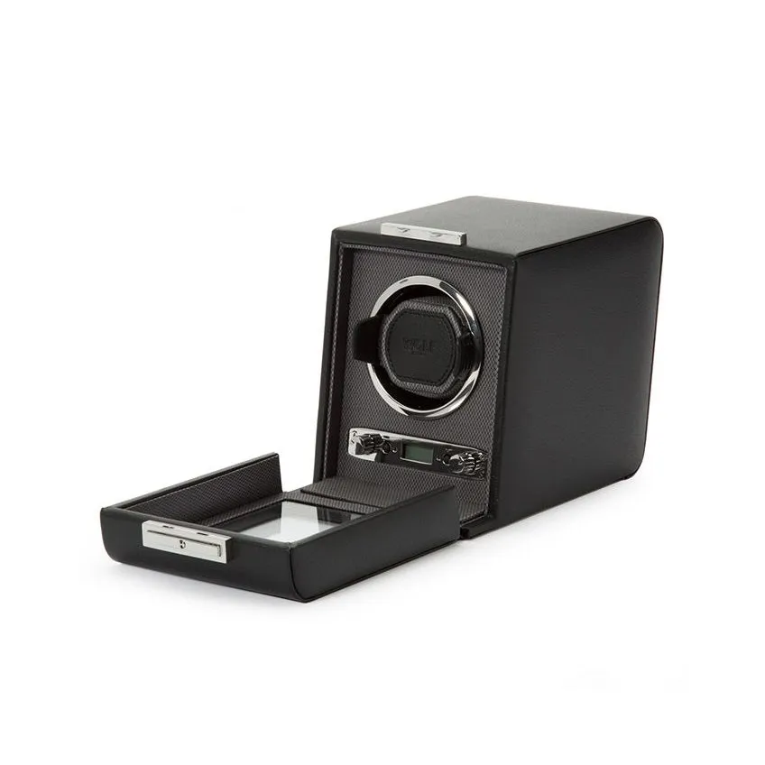 WOLF Viceroy Single Watch Winder With Cover Black  - Module 2.7 456002