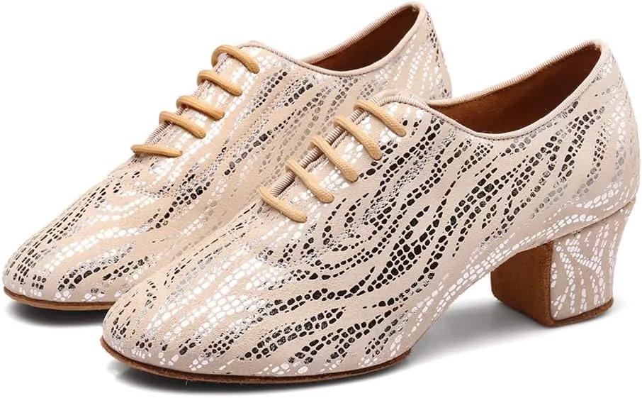 Women Latin Dance Shoes Ballroom Lace-up Practice Social Dance Modern Salsa Dancing Shoes