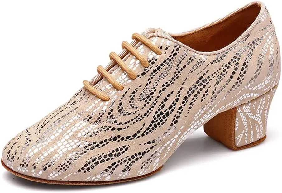 Women Latin Dance Shoes Ballroom Lace-up Practice Social Dance Modern Salsa Dancing Shoes