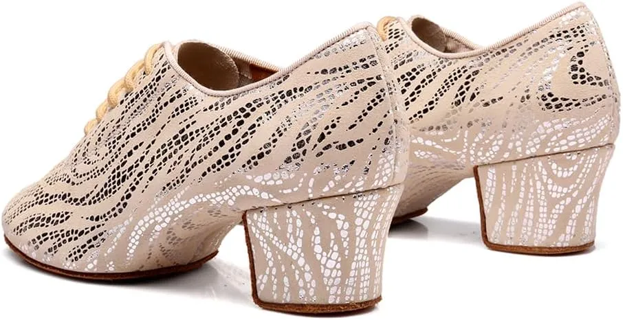 Women Latin Dance Shoes Ballroom Lace-up Practice Social Dance Modern Salsa Dancing Shoes
