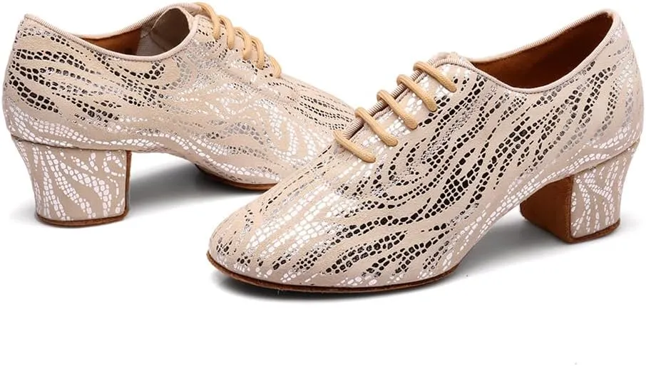 Women Latin Dance Shoes Ballroom Lace-up Practice Social Dance Modern Salsa Dancing Shoes