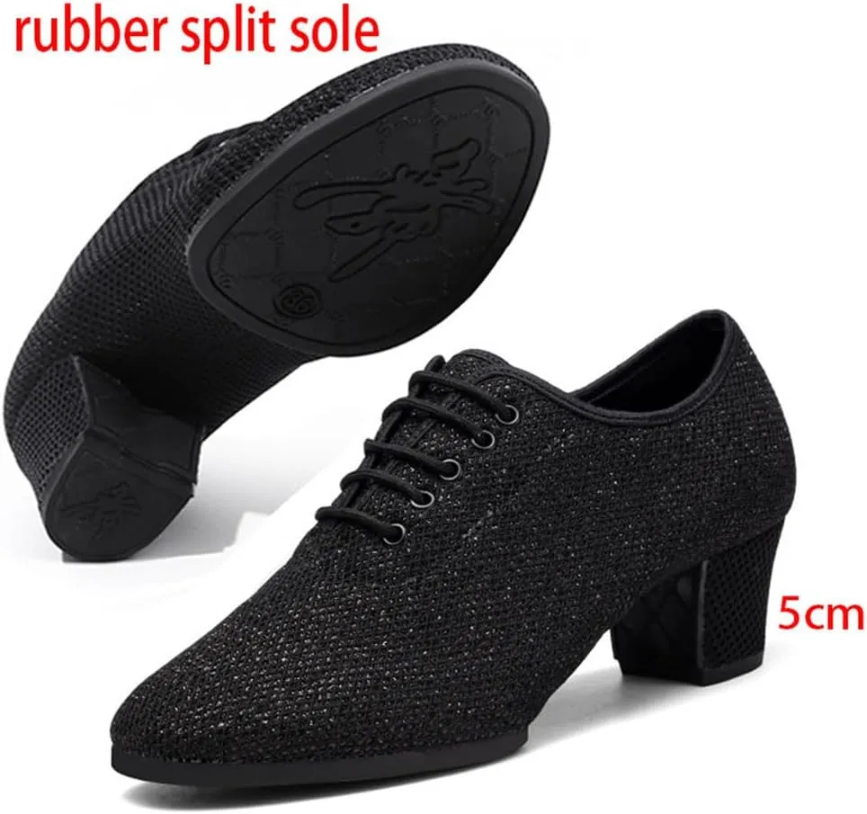 Women Practice Dance Sneaker, 2Inchs Heel Ballroom Dancing Shoes Breathable Modern Salsa Performance Shoes