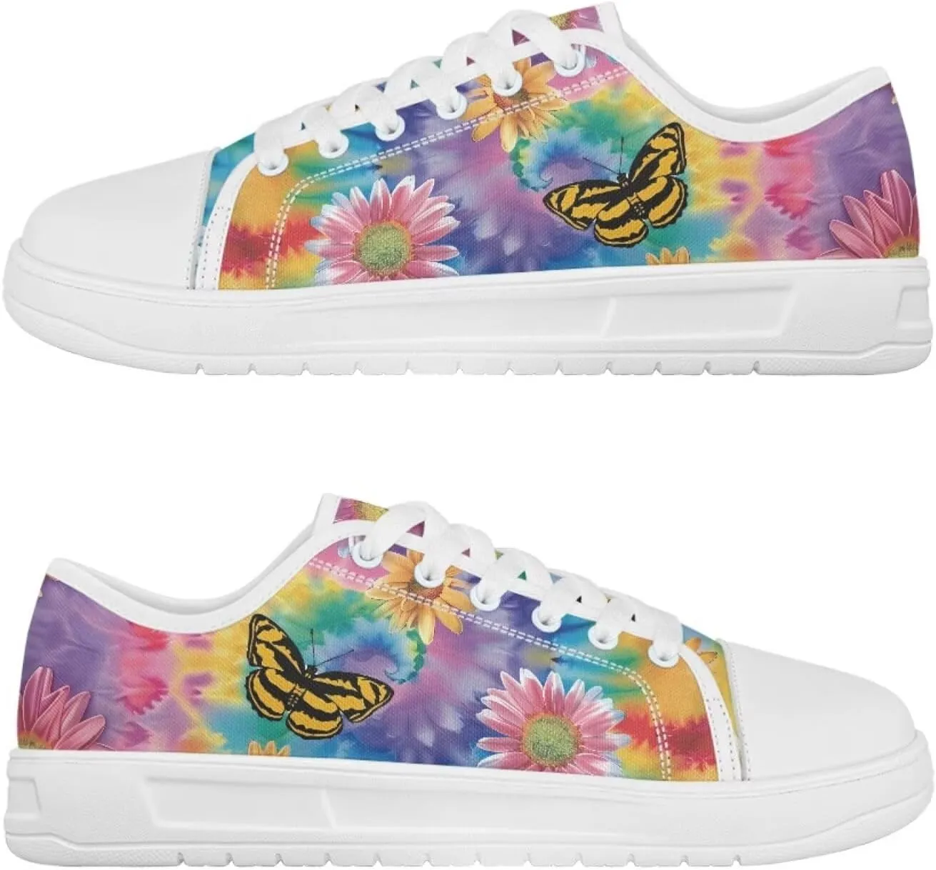 Womens Canvas Sneakers Lightweight Lace Up Fashion Comfortable Canvas Shoes Low Top Slip On Casual Tennis Walking Footwear