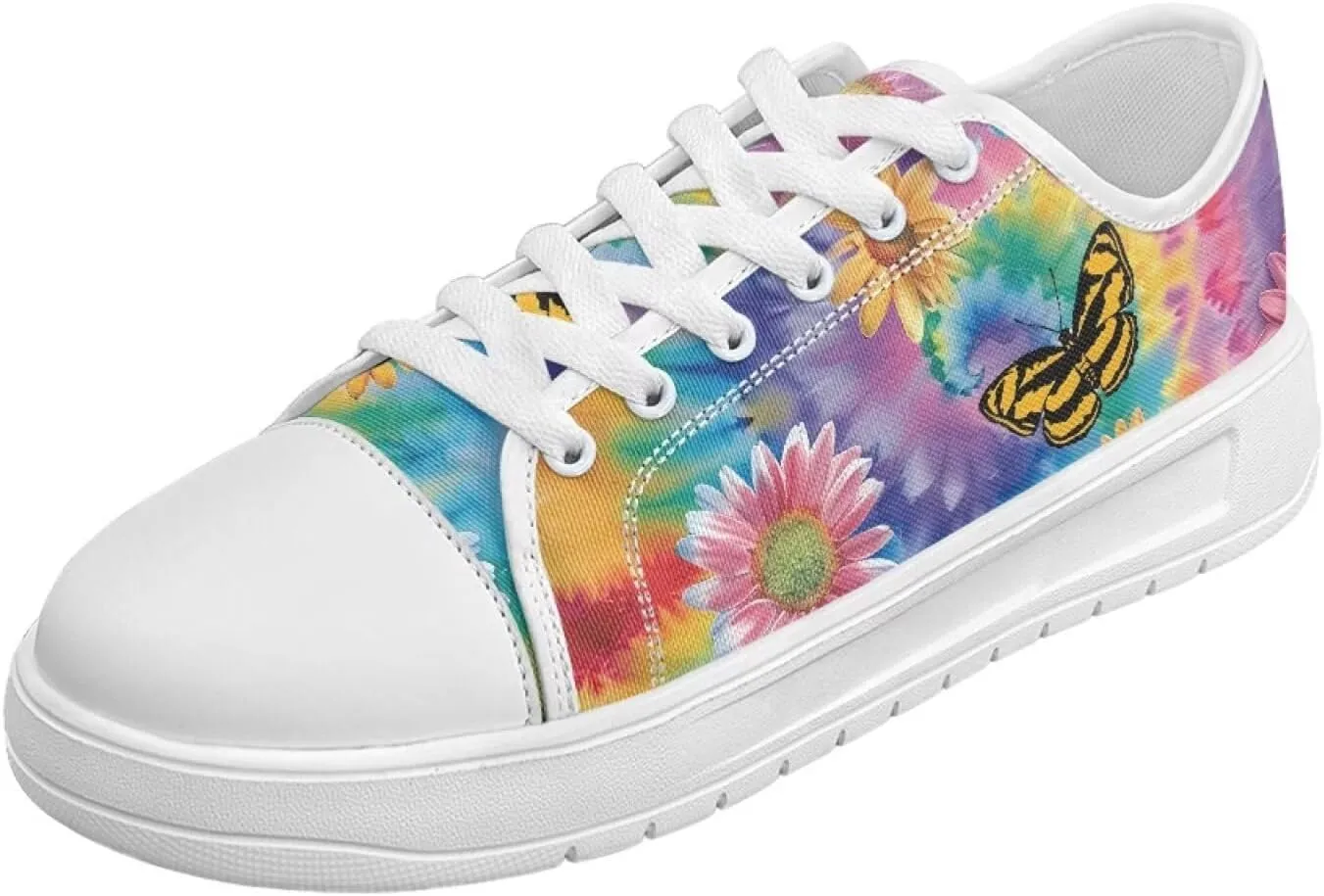 Womens Canvas Sneakers Lightweight Lace Up Fashion Comfortable Canvas Shoes Low Top Slip On Casual Tennis Walking Footwear