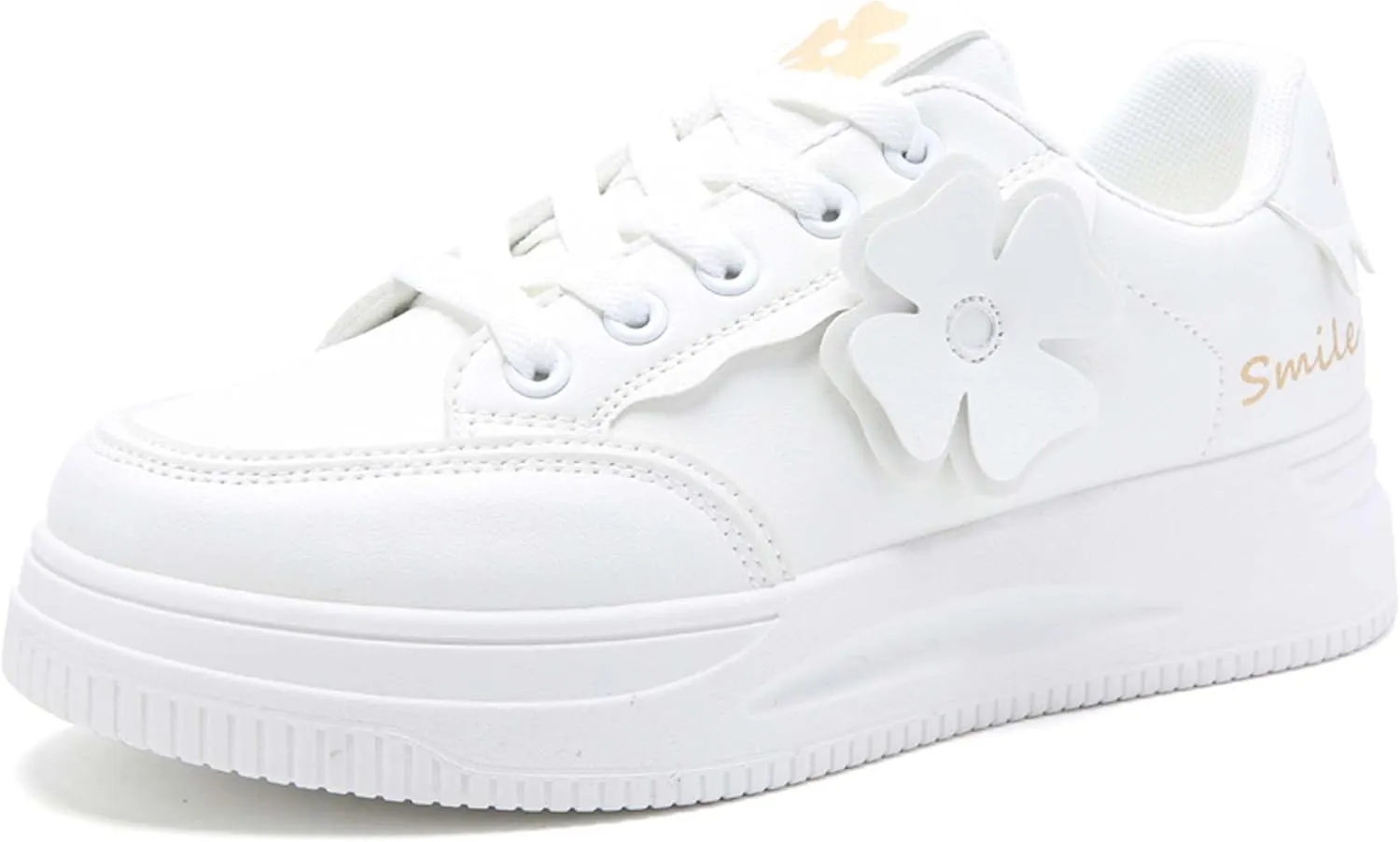 Women's Fashion Flower Flat Sports Skateboarding Shoes Anti Slip Shock Absorbing Tennis Shoes Ultra Light Breathable Casual Walking Shoes